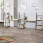 Oak Writing Desk with 2 Desktop and 3 Bookshelves