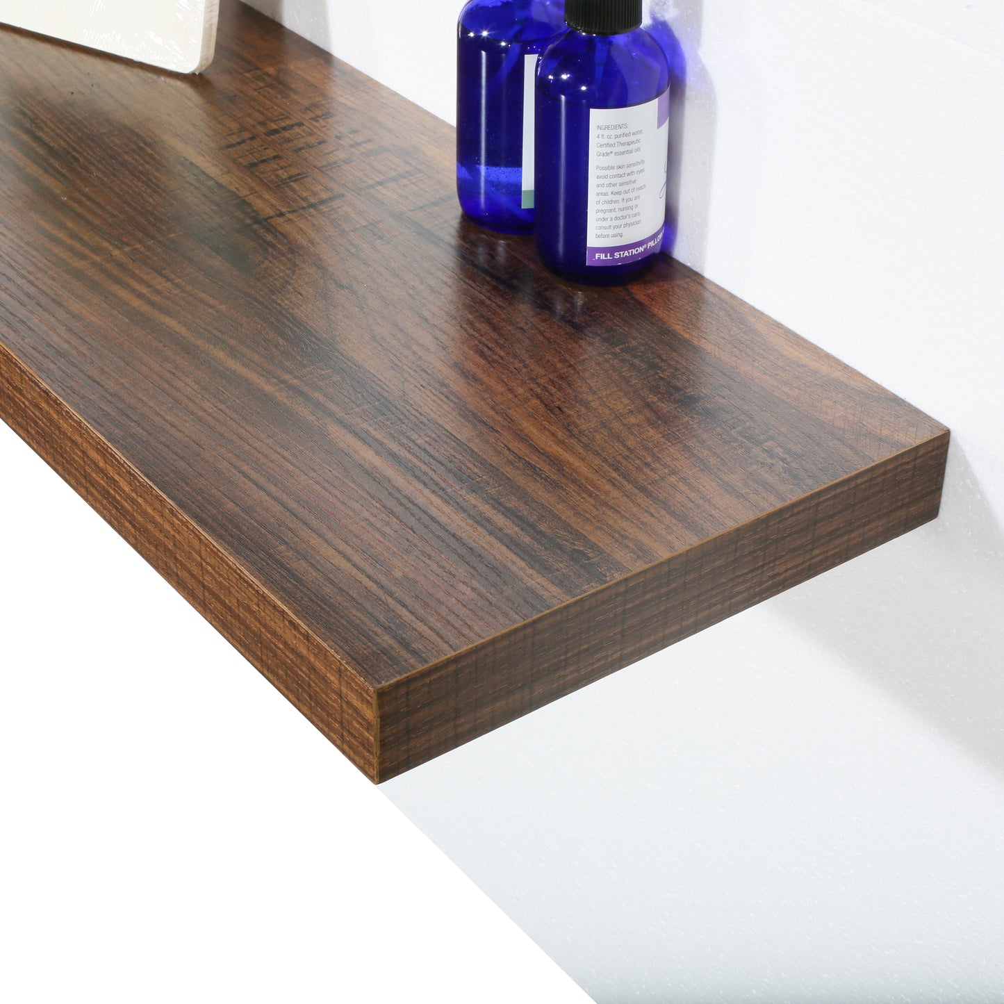 Set of 2 Modern and Contemporary Antique Walnut Floating Shelves