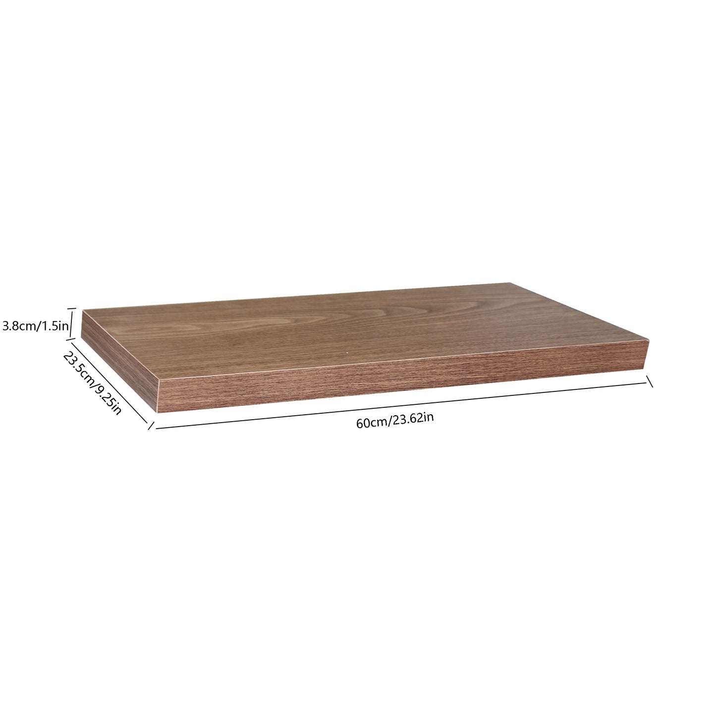 Set of 2 Modern and Contemporary JD Walnut Floating Shelf
