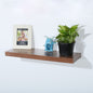 Floating Wall Shelf Antique Walnut Finish, Modern Wood Wall Mounted Storage Shelf