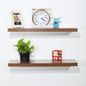 Set of 2 Modern and Contemporary Antique Walnut Floating Shelves