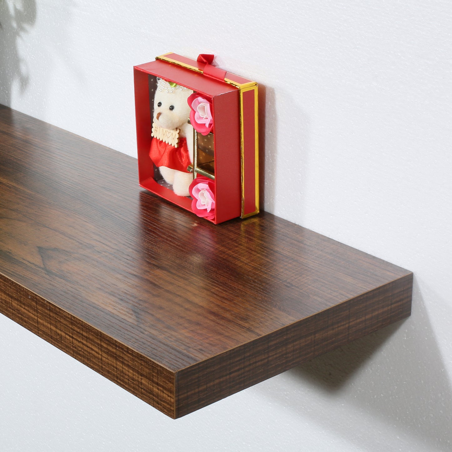Set of 2 Modern and Contemporary Antique Walnut Floating Shelves