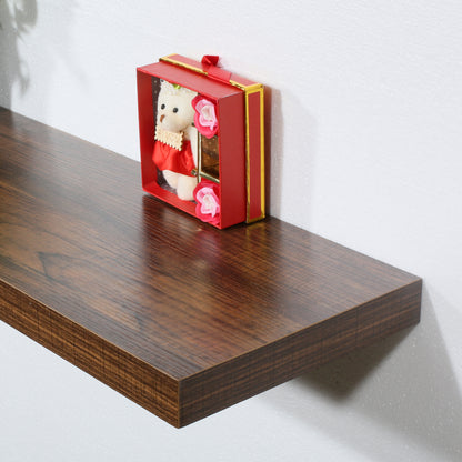 Set of 2 Modern and Contemporary Antique Walnut Floating Shelves