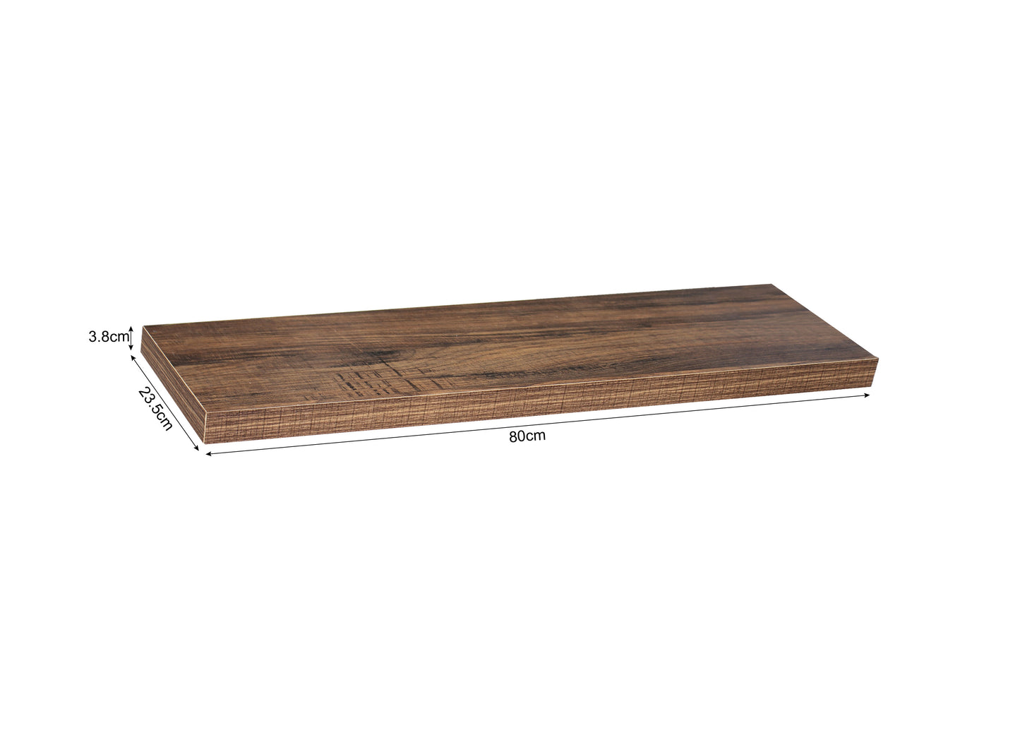 Set of 2 Modern and Contemporary Antique Walnut Floating Shelves