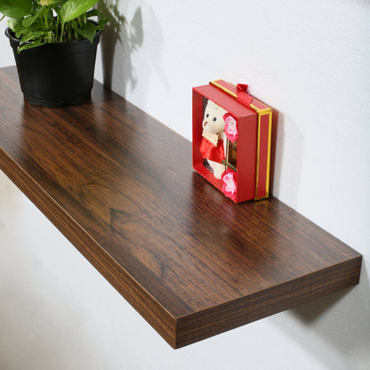 Set of 2 Modern and Contemporary Antique Walnut Floating Shelves