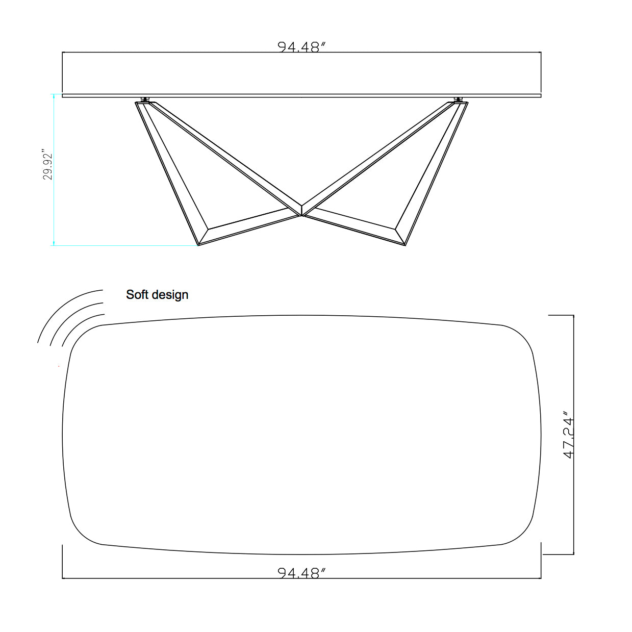 Modern Marble-Look Ceramic Dining Table with Sculptural Black Metal Base, 94.5″ Rectangular Contemporary Dining Table