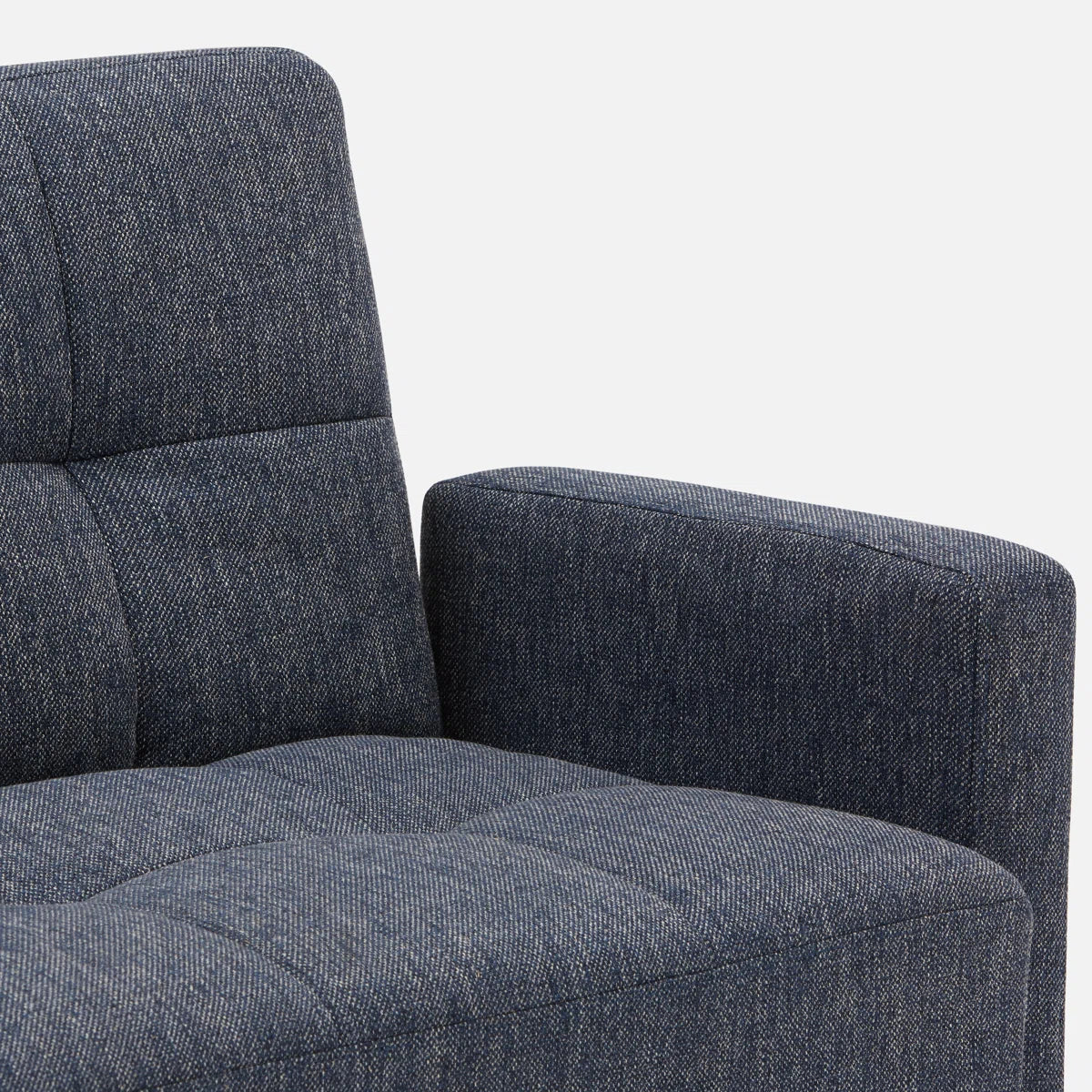 78.7" Convertible Futon Sofa Bed with Arms, Upholstered Sleeper Couch with Wooden Legs, Dark Blue