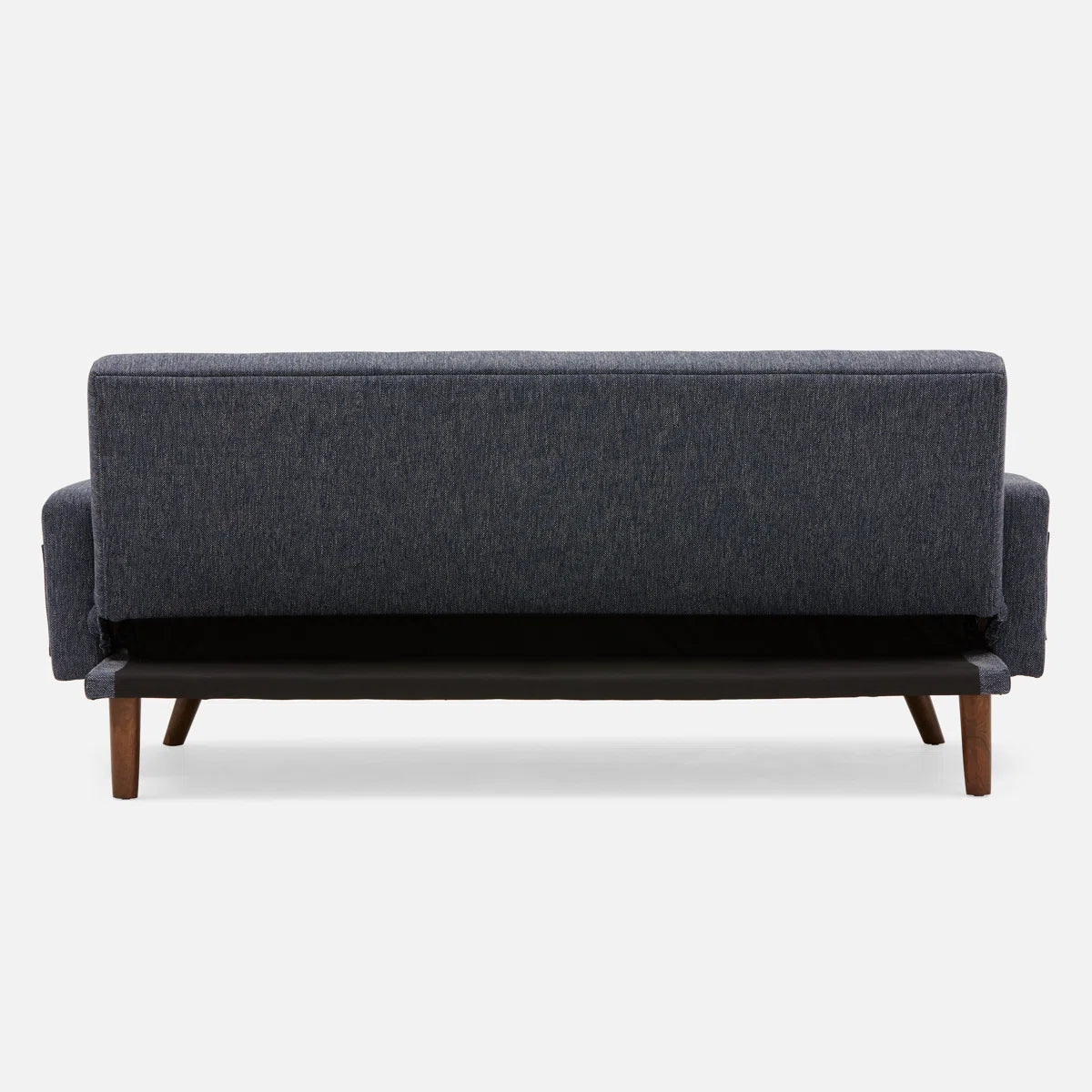 78.7" Convertible Futon Sofa Bed with Arms, Upholstered Sleeper Couch with Wooden Legs, Dark Blue