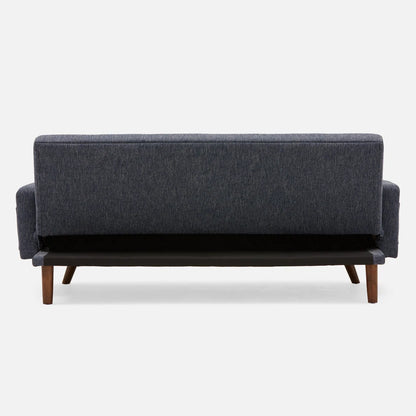 78.7" Convertible Futon Sofa Bed with Arms, Upholstered Sleeper Couch with Wooden Legs, Dark Blue