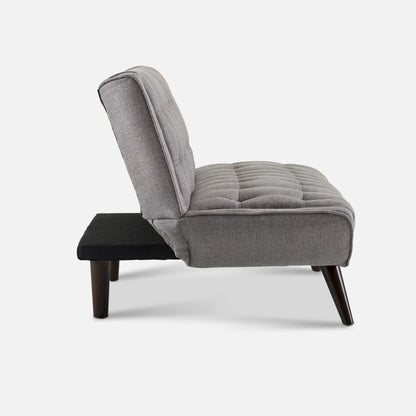 Modern Cotton Blend Fabric Sofa Bed with Wood Legs