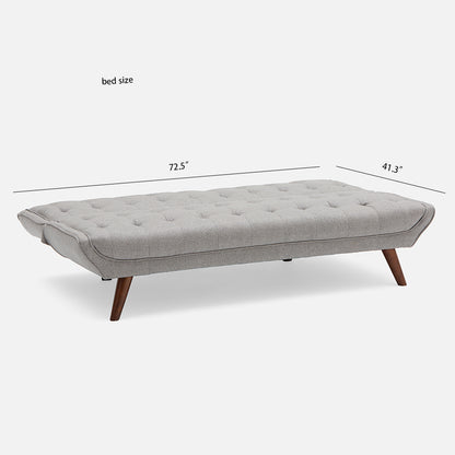 Modern Cotton Blend Fabric Sofa Bed with Wood Legs