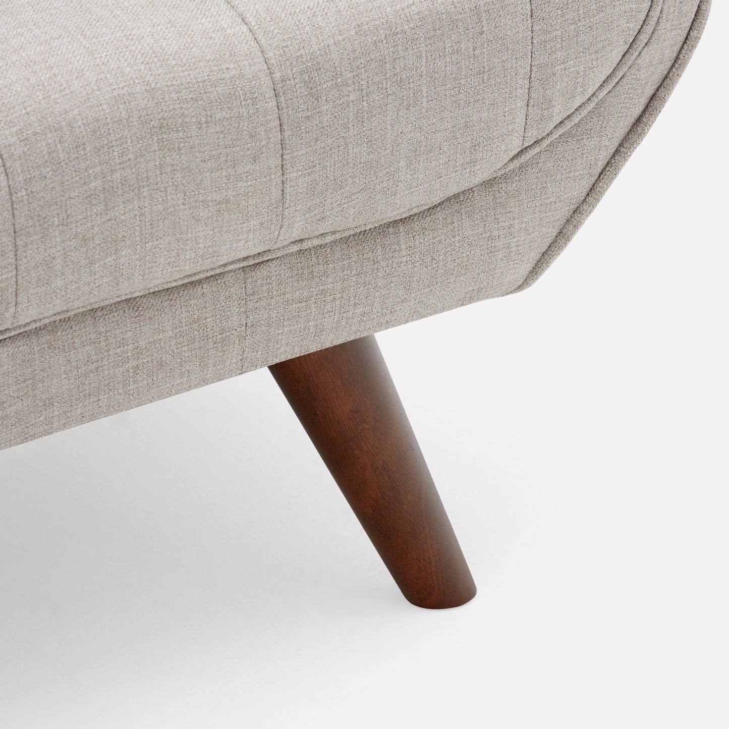 Modern Tufted Convertible Futon Sofa Bed, Upholstered Linen Sleeper Sofa Couch with Wood Legs, Beige