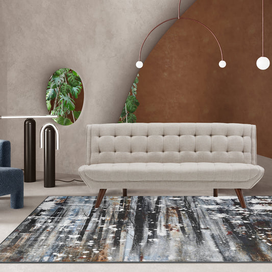 Modern Tufted Convertible Futon Sofa Bed, Upholstered Linen Sleeper Sofa Couch with Wood Legs, Beige